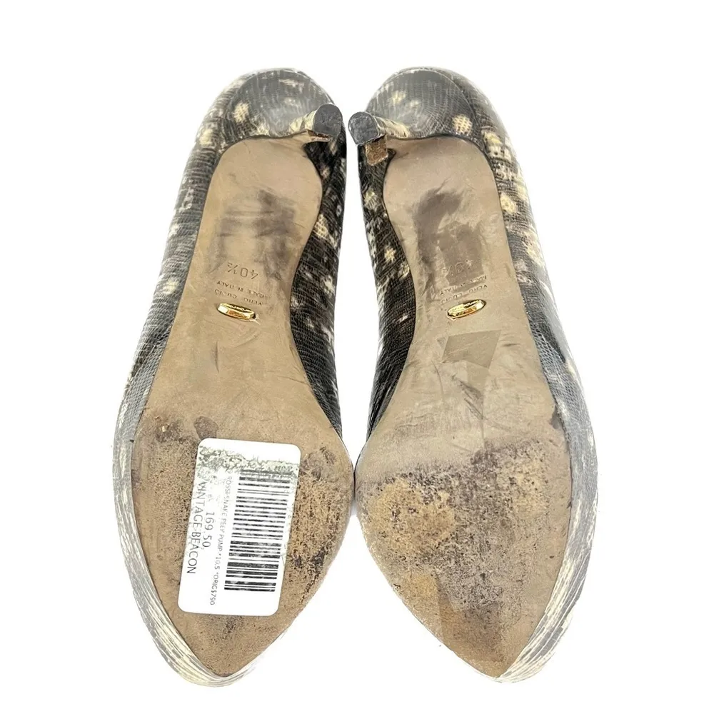 Sergio Rossi Two Tone Water Snake Platform Peep-toe Pumps - Size 40.5 / … - Image 10