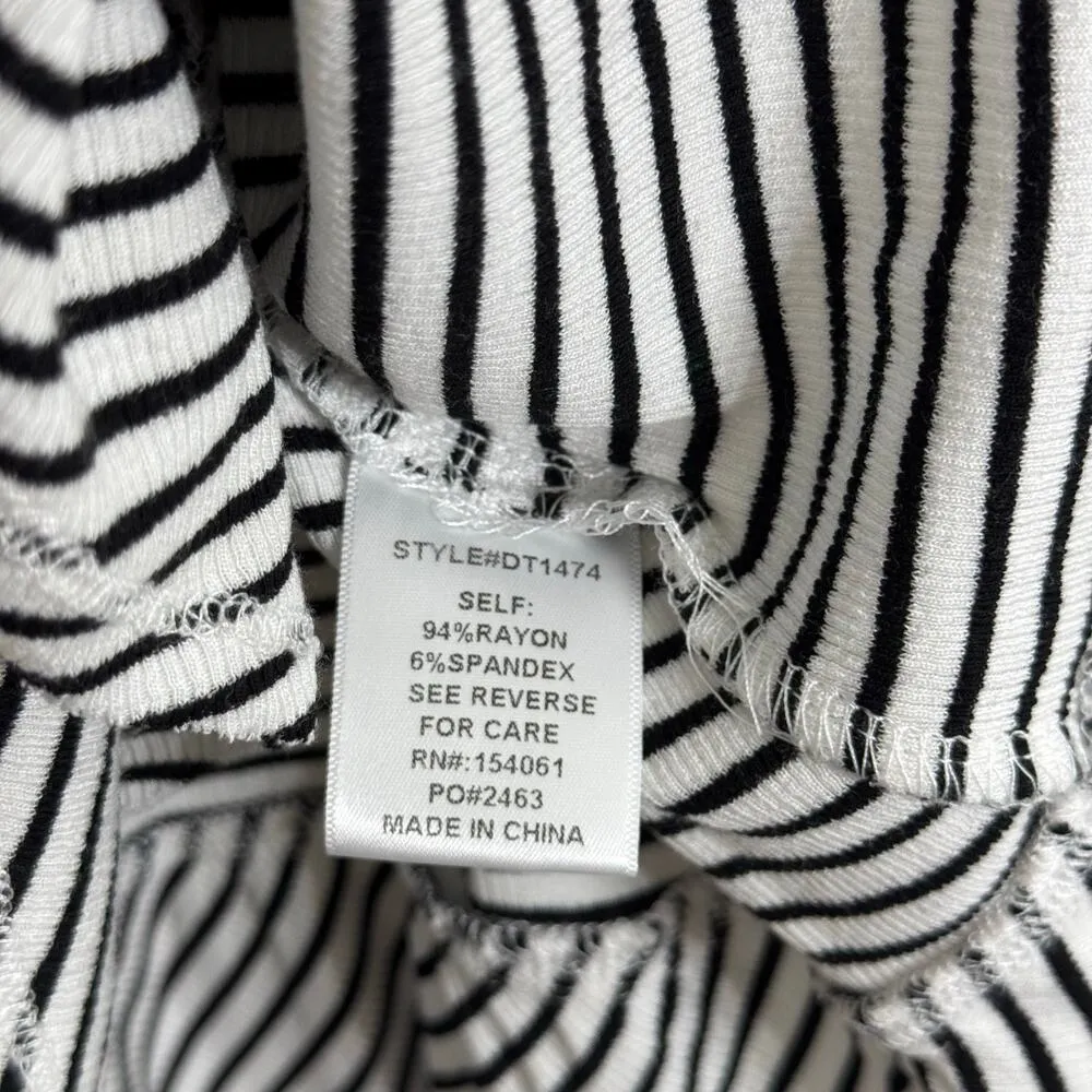 Blushing Heart Stripes & Ruffles of Love White & Navy Striped Tank Top Large New - Image 5