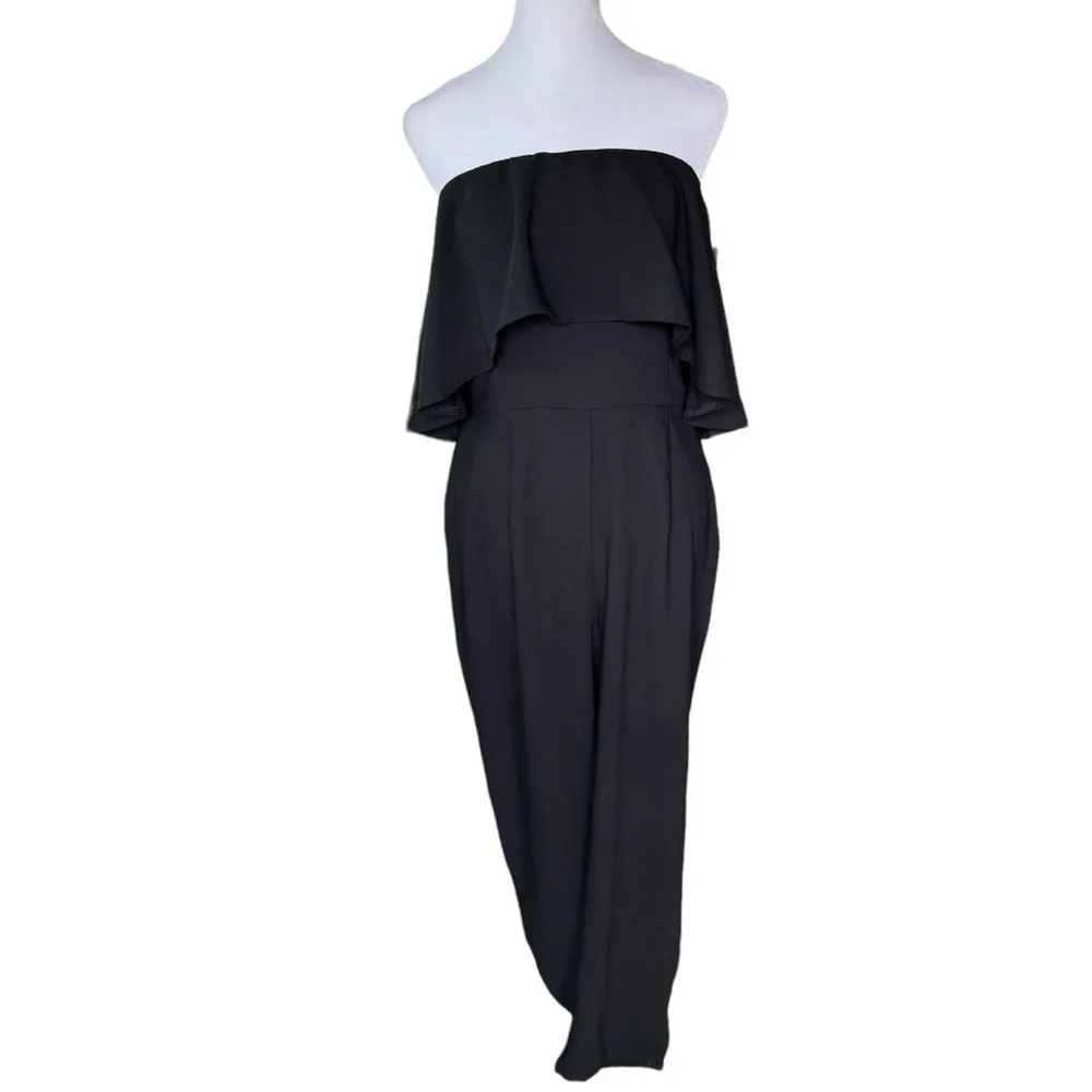 SuperDown x Revolve - NWT Reina Ruffle Strapless Jumpsuit Sz L - Image 4