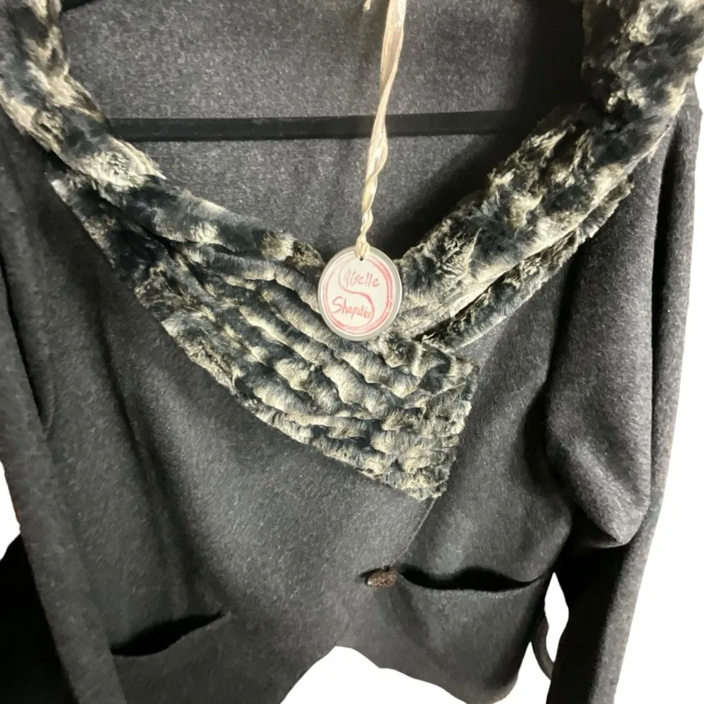 Giselle Shepatin Gray Wool Faux Fur Samantha Jacket Size undefined - Image 9