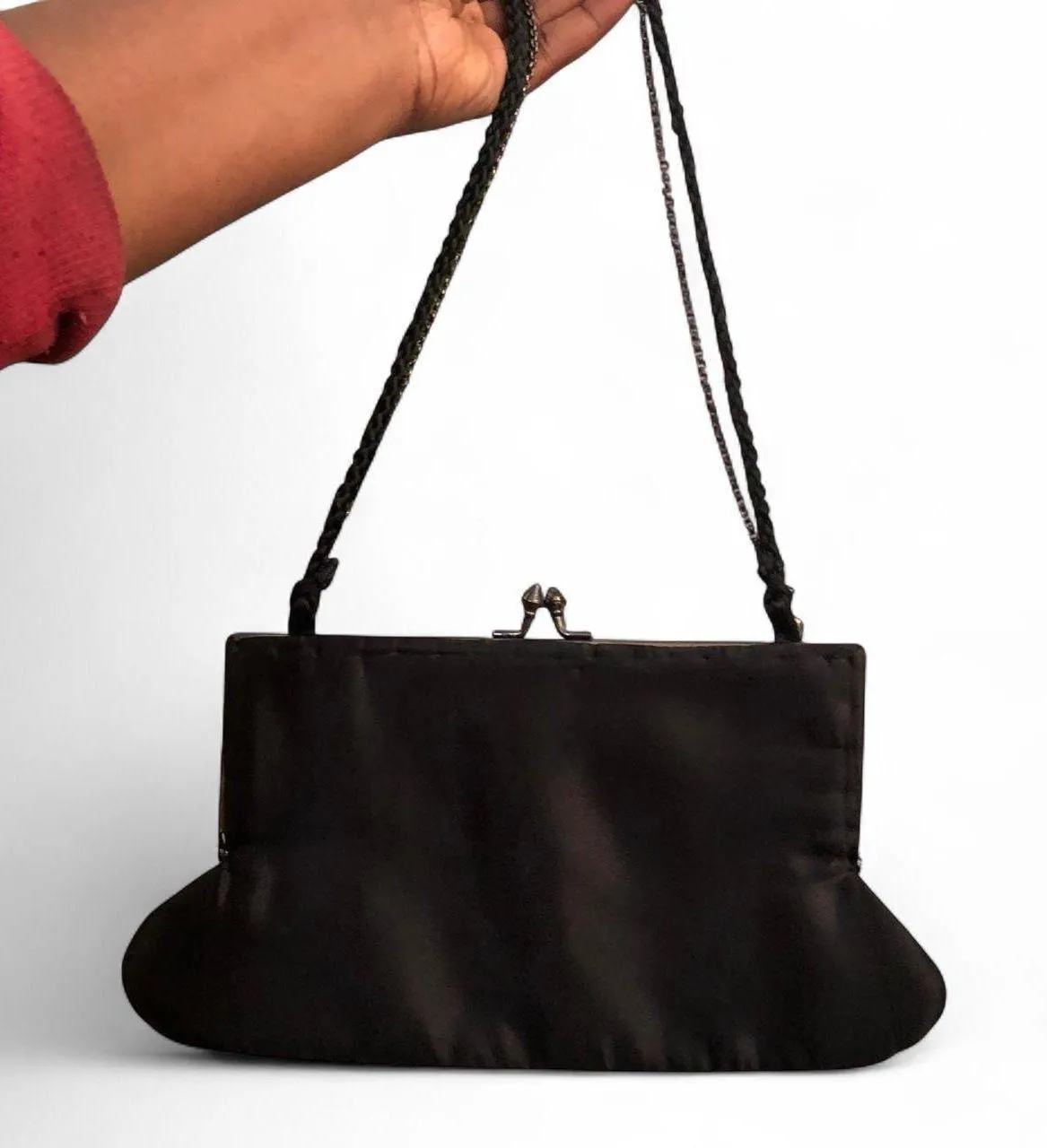 2000s Y2K Fairy Beaded Butterfly Black gold clutch shoulder hand bag purse #glamour #mermaid Measurement in pics - Image 2