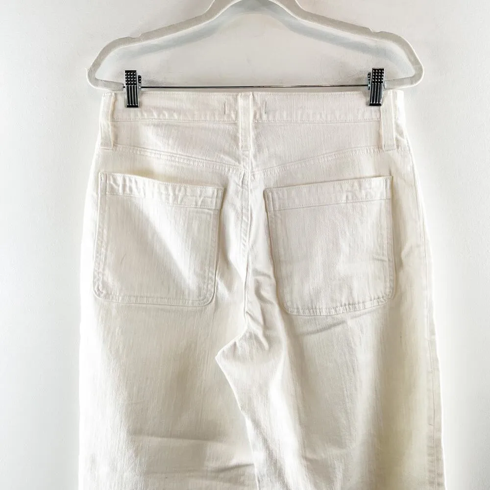 Madewell The Perfect Vintage Wide Leg Crop Jeans Patch Pocket Tile White 10 - Image 8