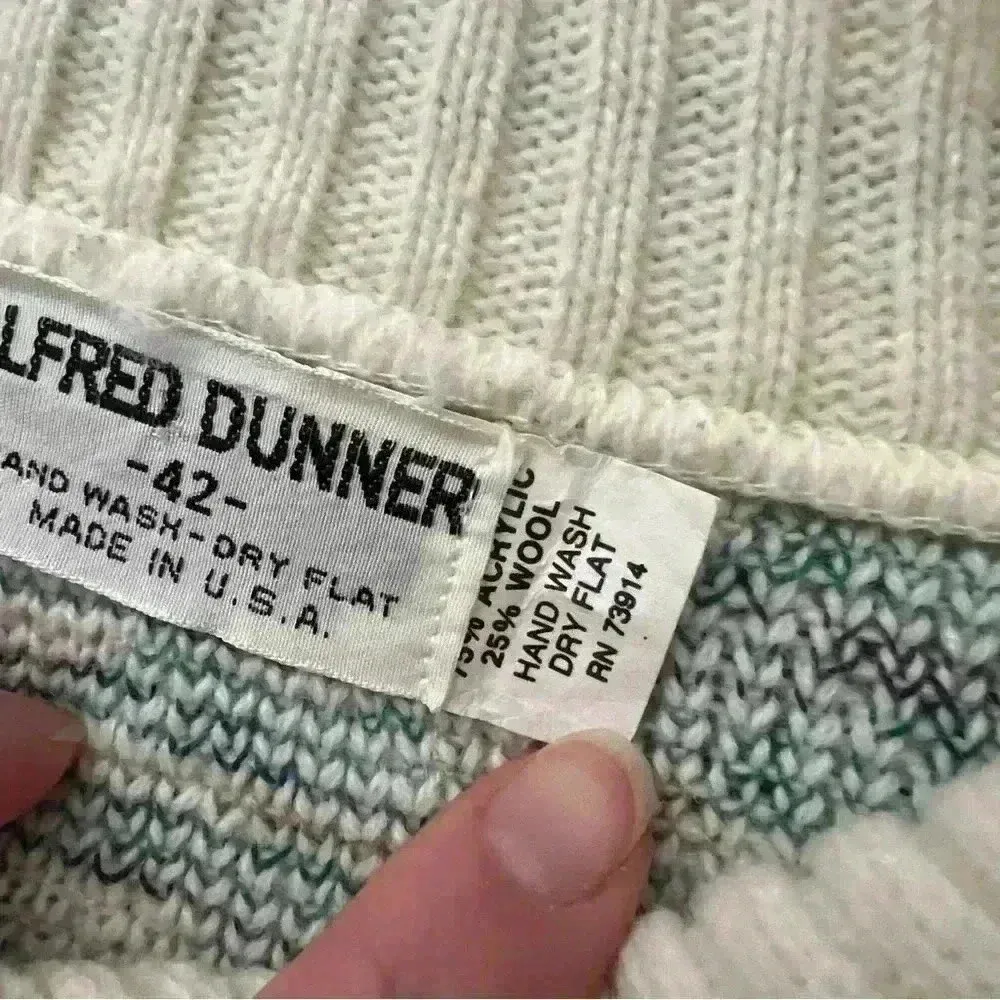 VTG Collared sweater cozy sweater wool blend collared grandpa sweater White Size L - Image 7