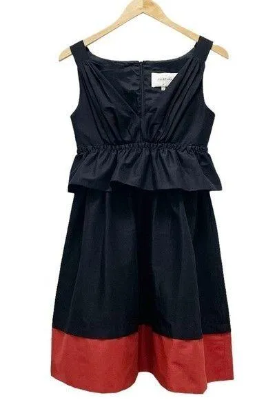 Jill Stuart Dress Women's Size 4 Black Copper Colorblock Peplum Cocktail A-Line - Image 1
