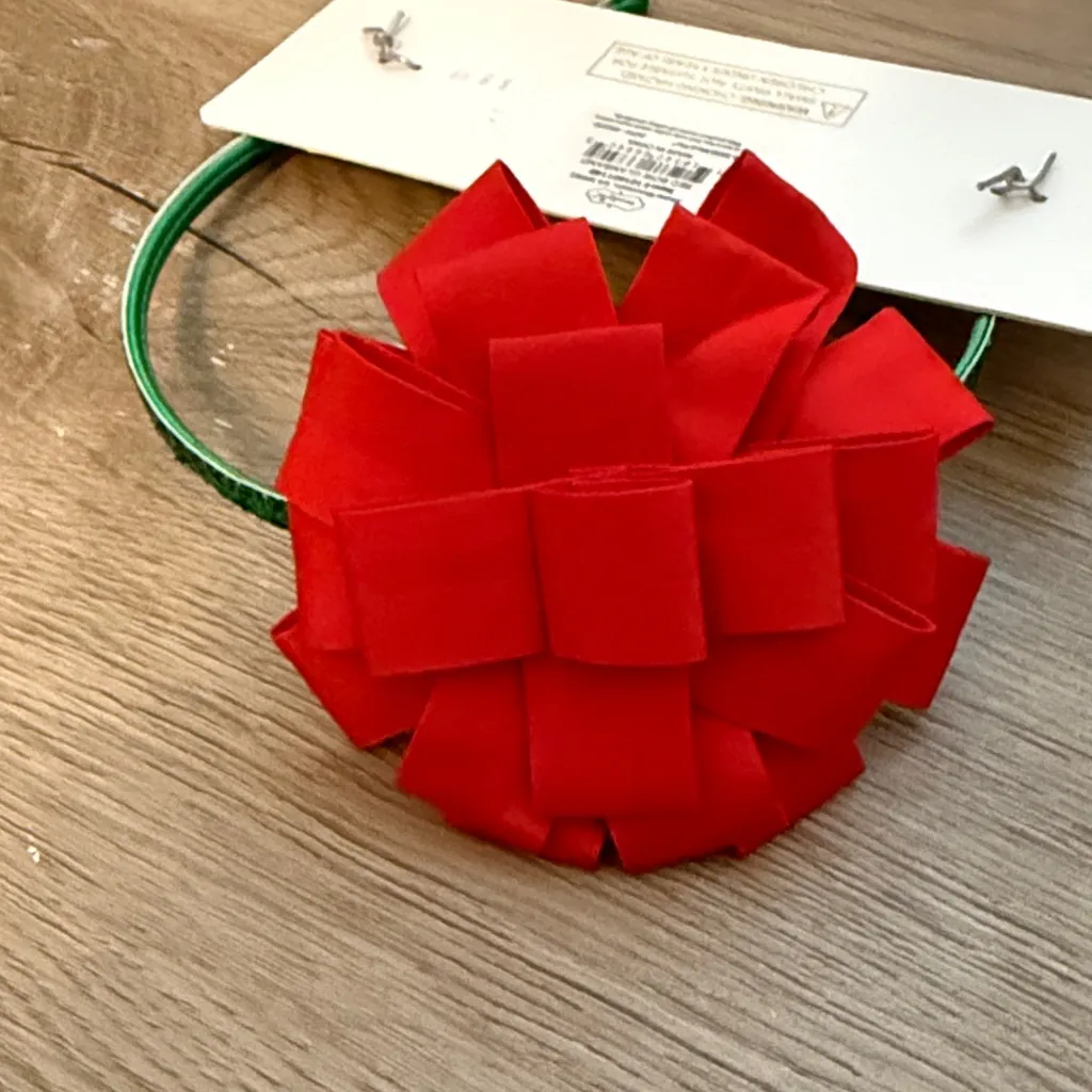 Mud Pie Festive Red Bow Green Headband - Image 4
