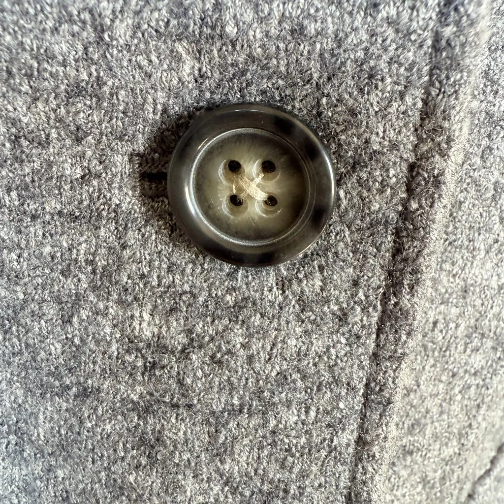 Banana Republic  gray long sleeve collared button down wool coat with pockets 4 - Image 7