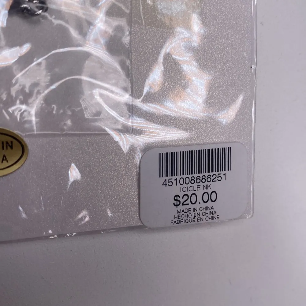 Chico’s Silver-Tone Icicle Pendant Necklace Crystal Rhinestones NWT OS - Image 4