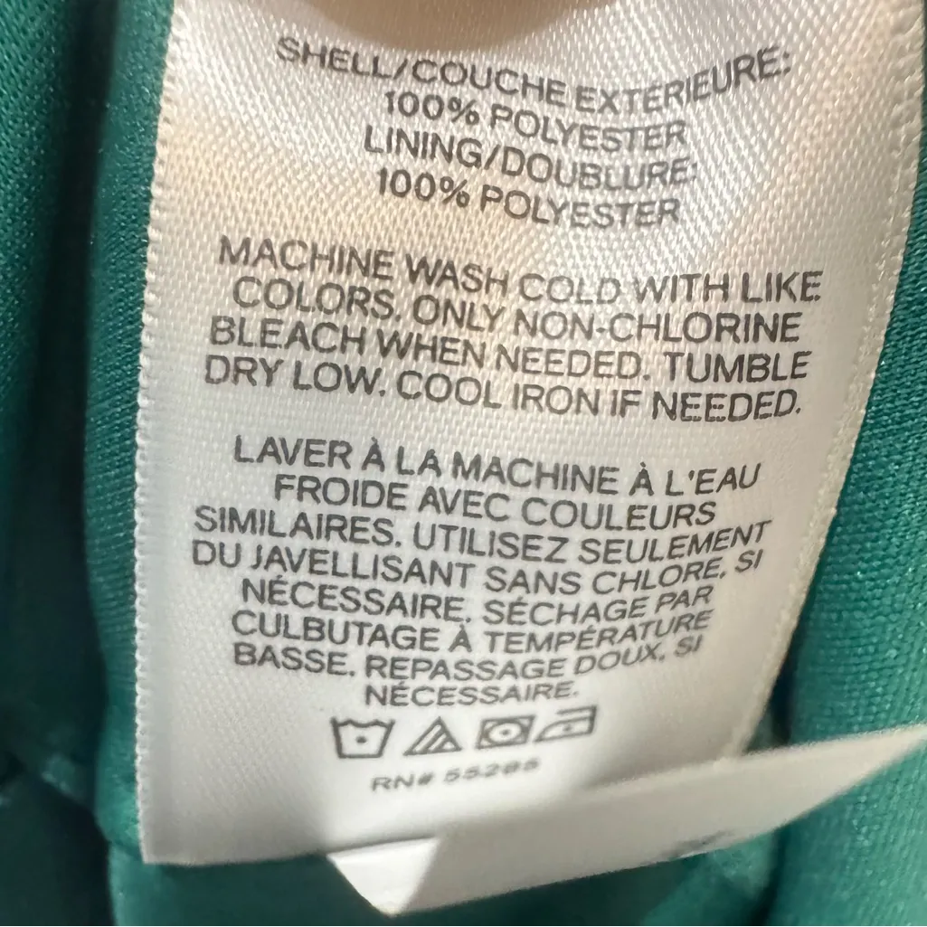 EXPRESS  emerald green long sleeve flowy wrap top dress size small - Image 9