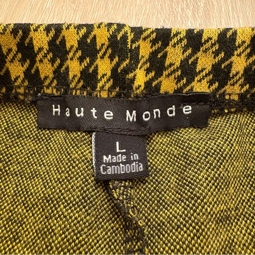 Haute Monde Yellow and Black Houndstooth Patterned Y2K Style Skort Size Large - Image 6