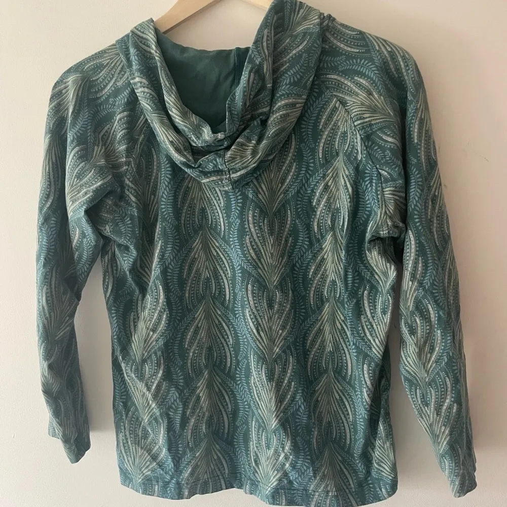 Women's Feather Teal Half Zip Lightweight Jacket with Hood - Image 5