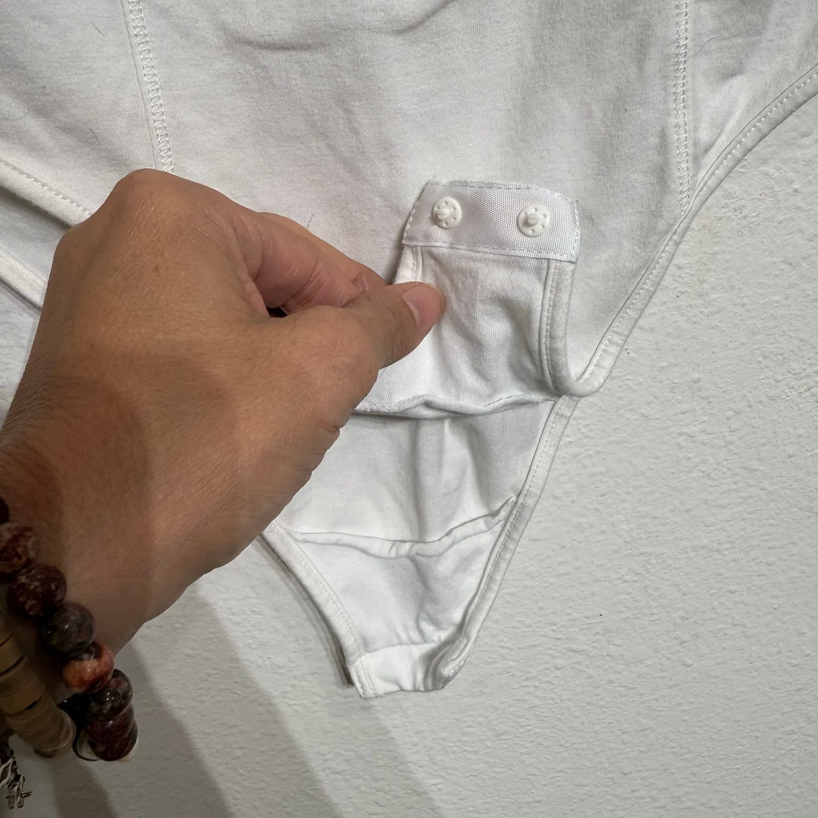 Free People Intimately White Racerback Bodysuit Sz M - Image 5