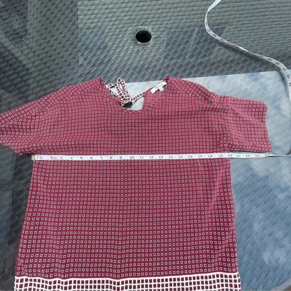 MADEWELL Silk Premiere Bow-Back Tee in Ascot Tile Sz XS - Image 10