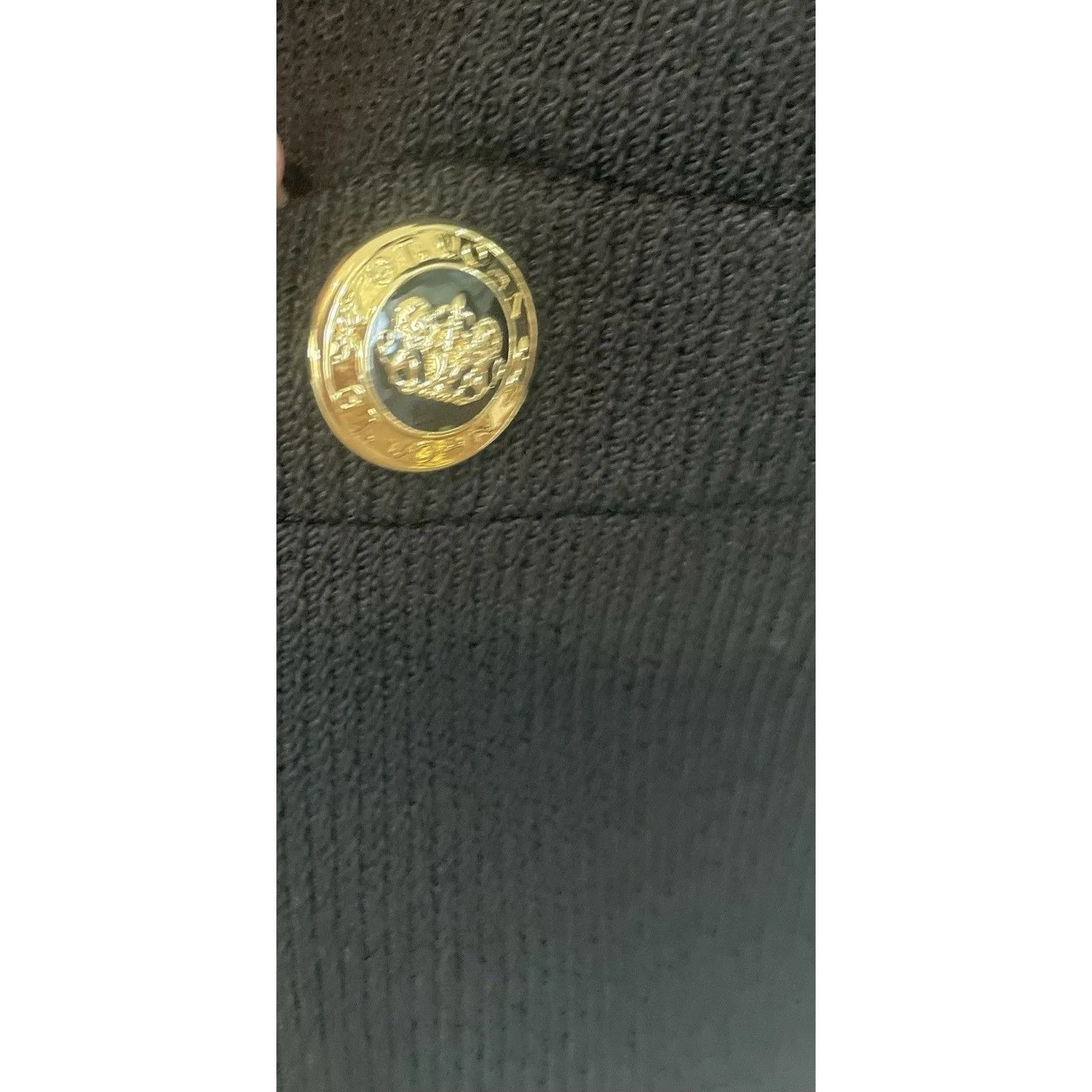 St John Basics Black Santana Knit Two Piece Sweater Set Open Front Cardigan L Size L - Image 4