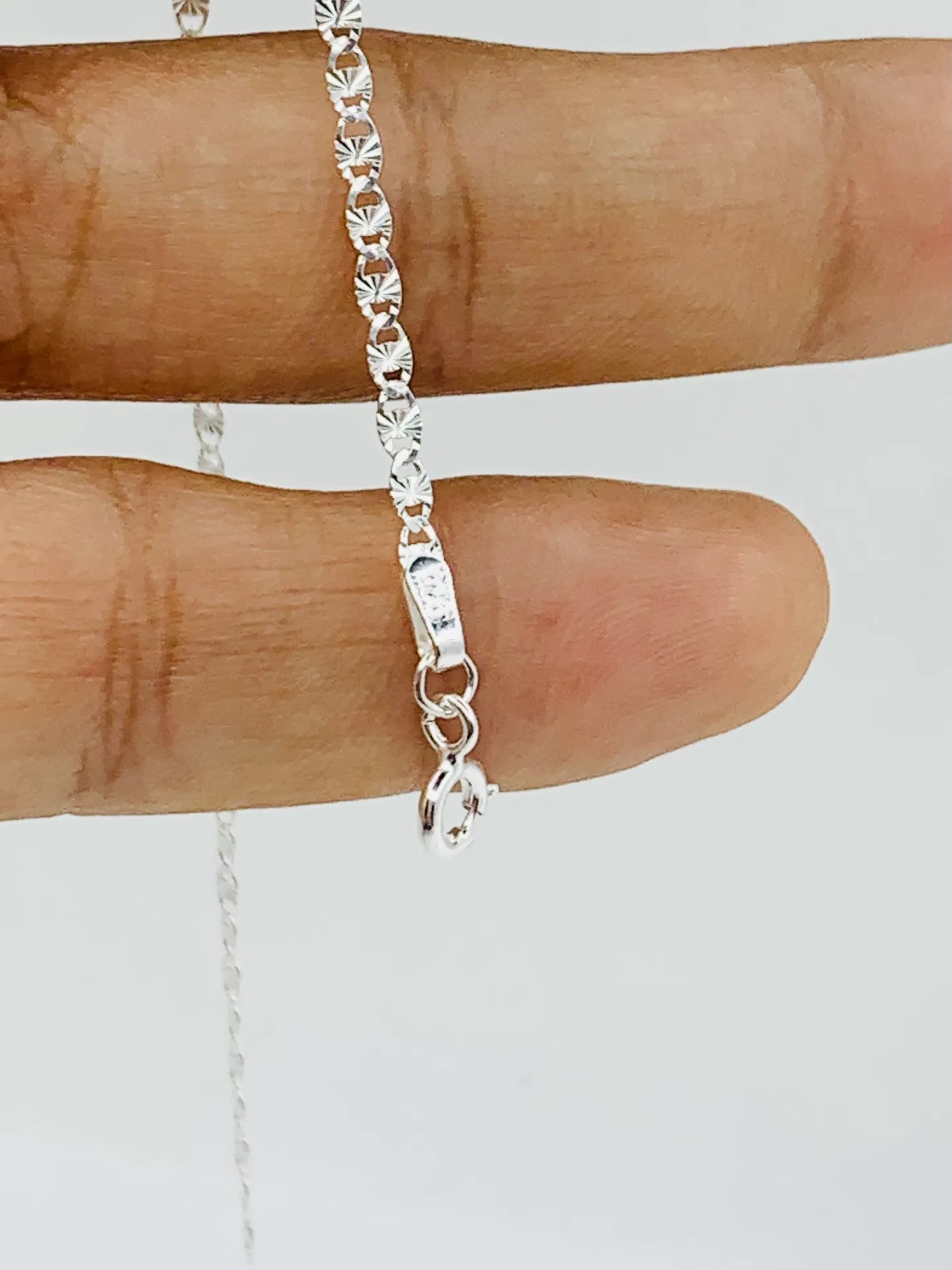 925 Sterling Silver Necklace and hand hamsa pendant White - Image 9