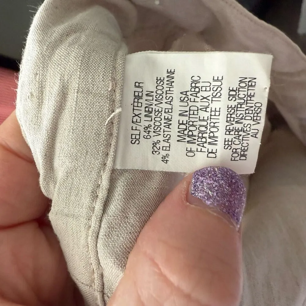 Theory Women’s Medium Tan Linen Blend Pants - Image 4