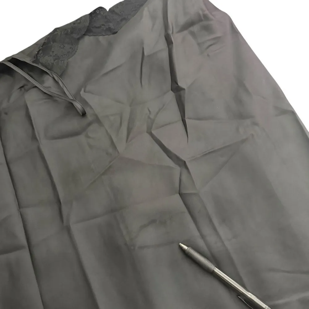 Mixit Black Silk Slip Midi Dress Floral Lace Size 14 Minimalist Layering Capsule - Image 6