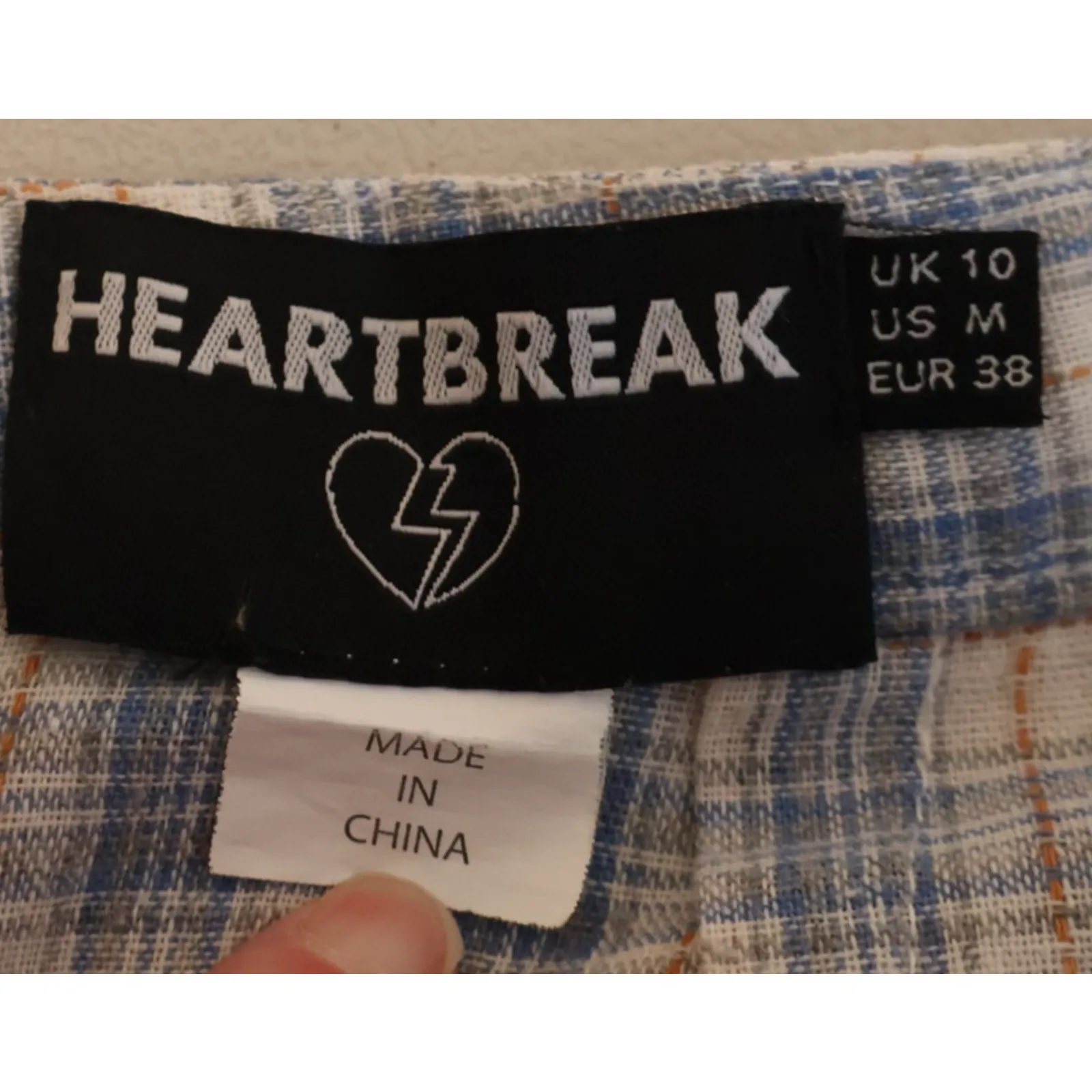 Heartbreak Plaid Mini Skirt Academia Preppy Twee Cool Girl Pastel Size M (UK 10) Blue Size M - Image 4
