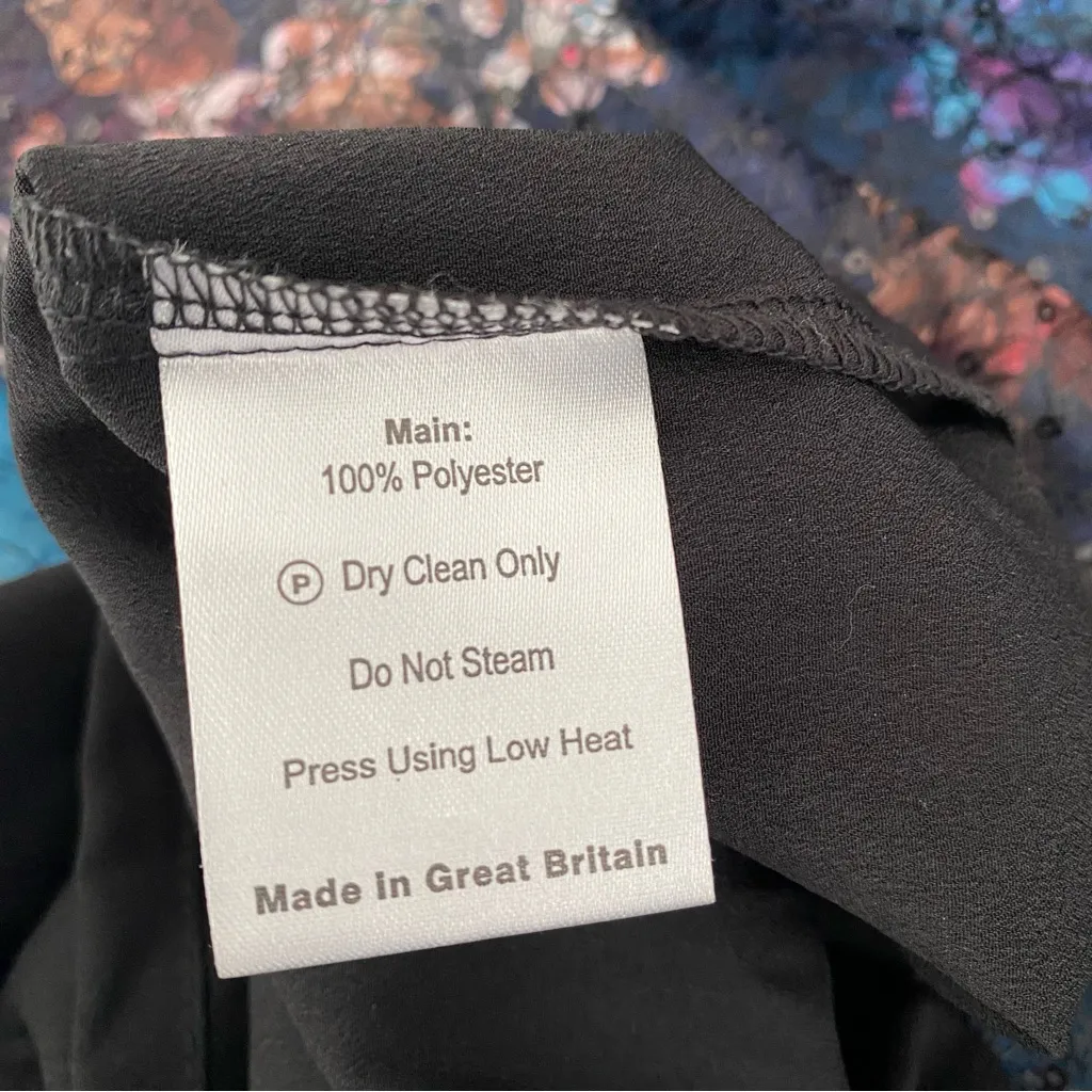 Tiffany Rose Jasmine Natalie Sequin Floral Maxi Long Dress size 4 made England Black - Image 12