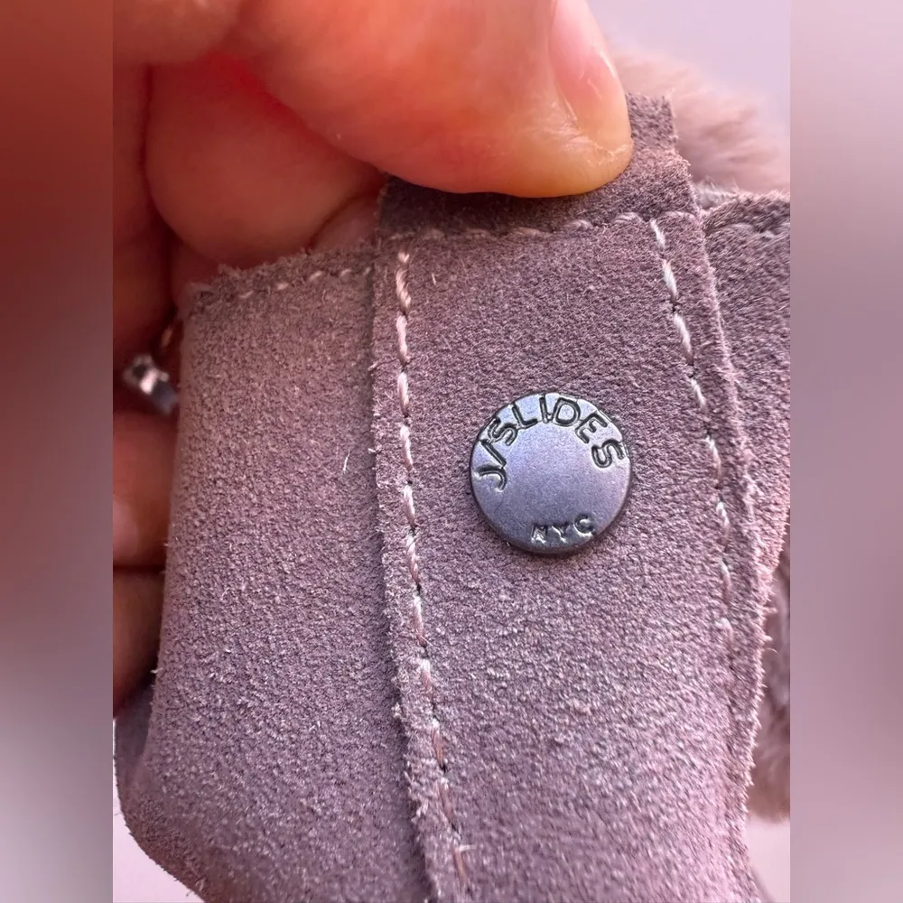 J/Slides NYC Whitney Taupe and Faux Fur Wedge Bootie Womens Size 9M sneakers Brown - Image 8