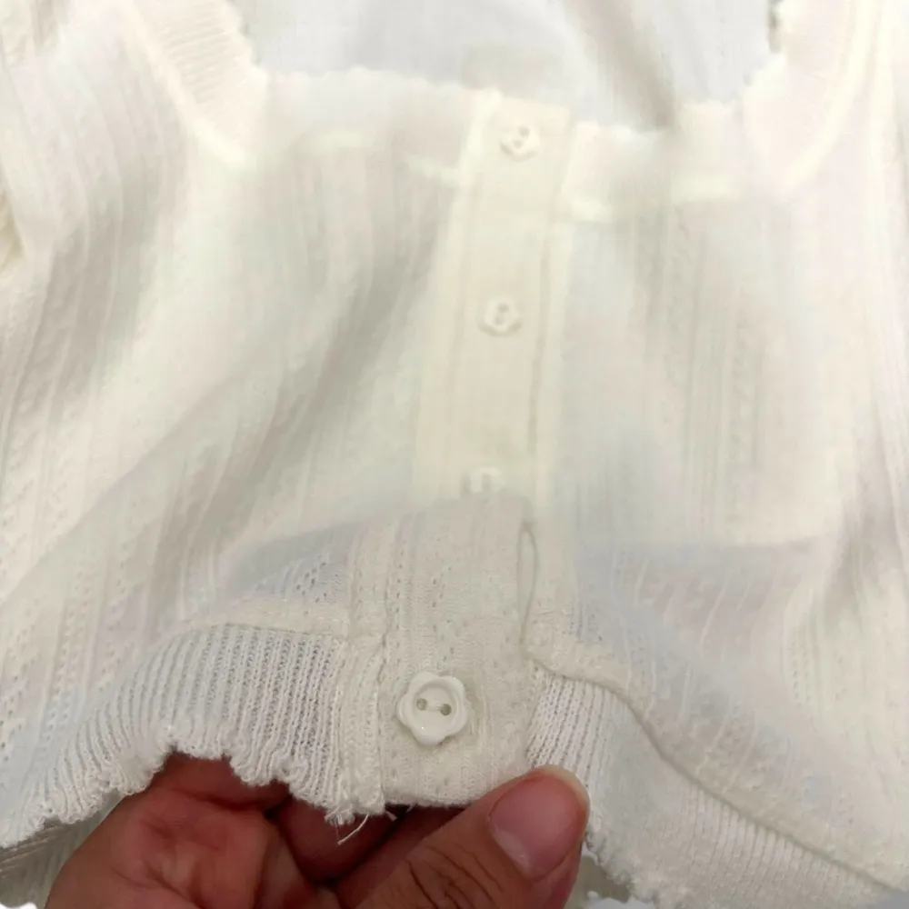 NWT Sugar Thrillz White Cropped Knit Cardigan Smashing Fashion - Image 4