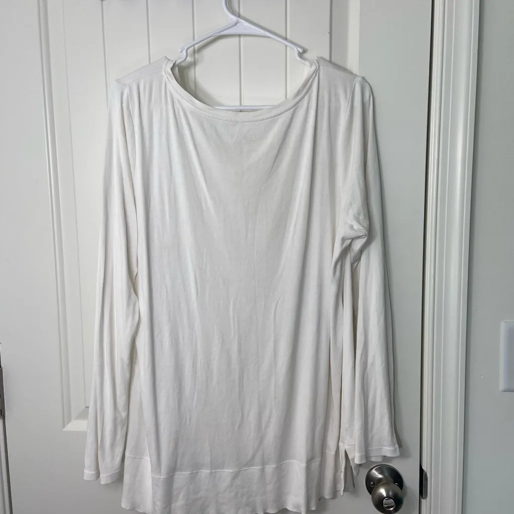 J. Jill women’s white‎ Pima cotton v - Image 6