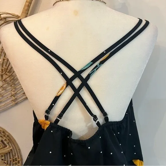 Vintage Arizona Jean Co Lemon Print Black Sleeveless V - Image 7