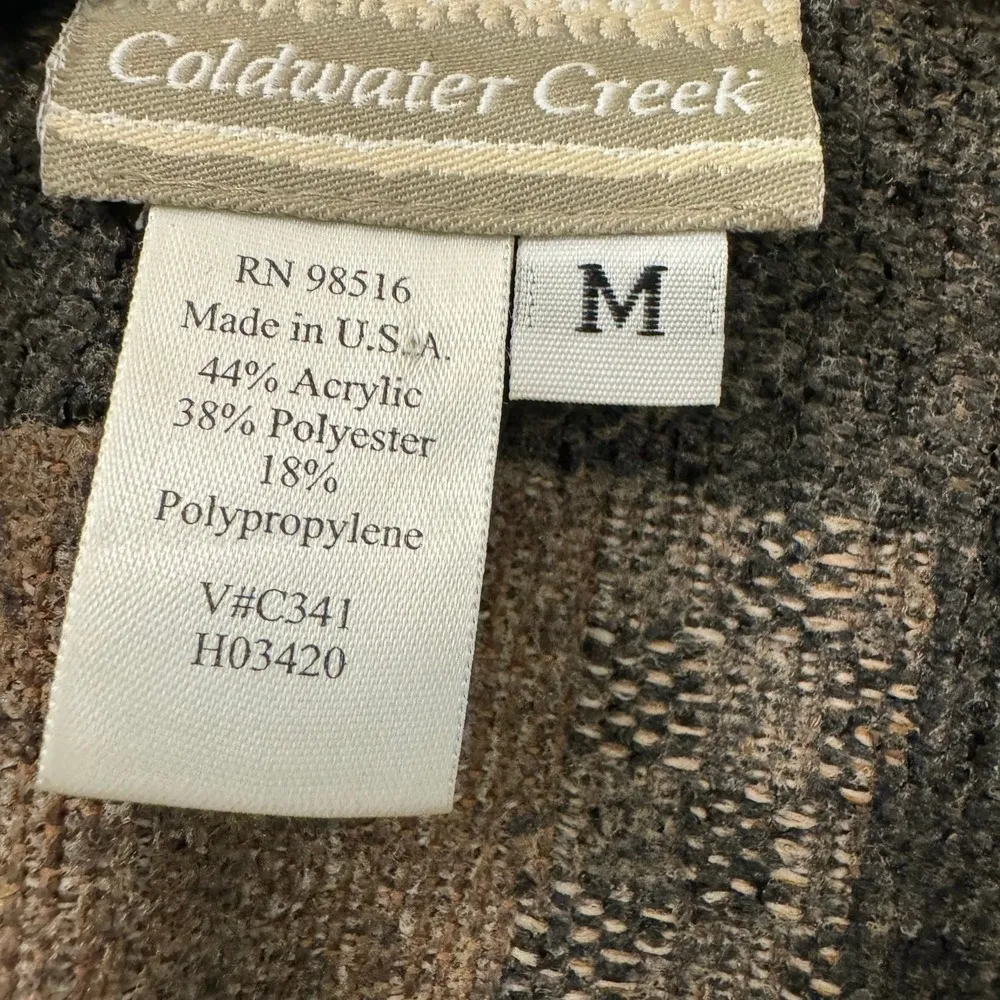 Coldwater Creek Tapestry Medium Light Jacket Zipper Front Neutrals - Image 6