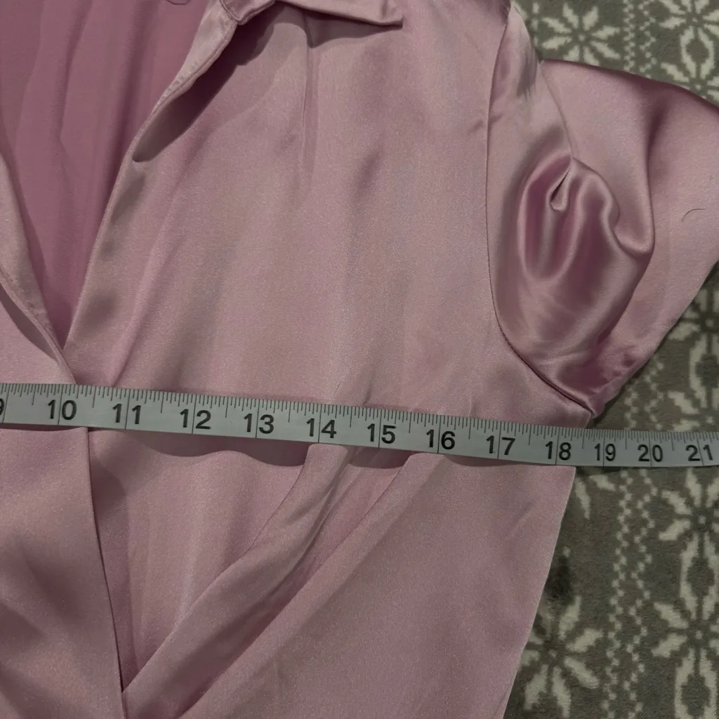 ZARA NWOT  Satin Effect Short Pink Dress Size‎ Medium - Image 13