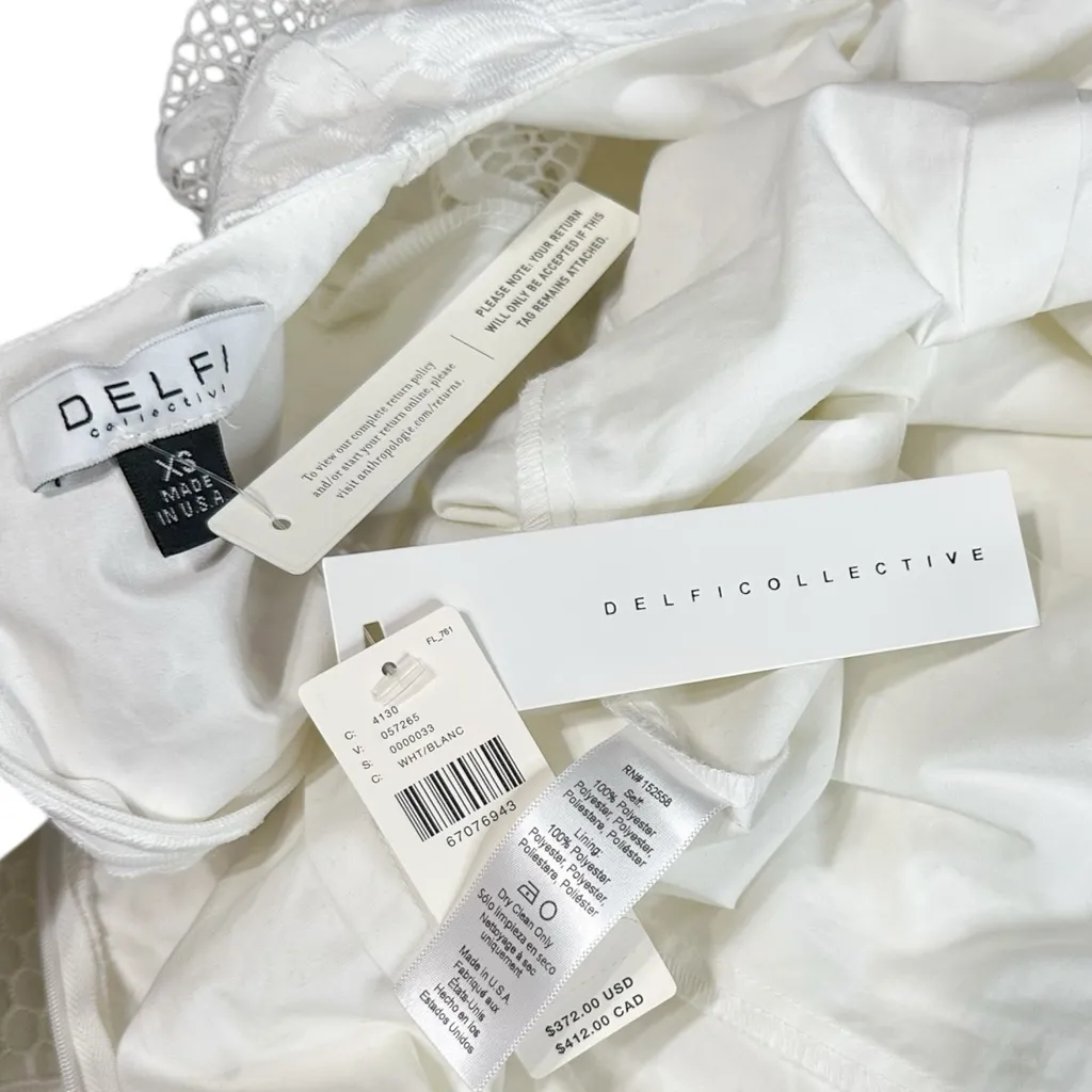 DELFI COLLECTIVE Alyssa Guipure Lace Mini Dress, White, XS White - Image 10