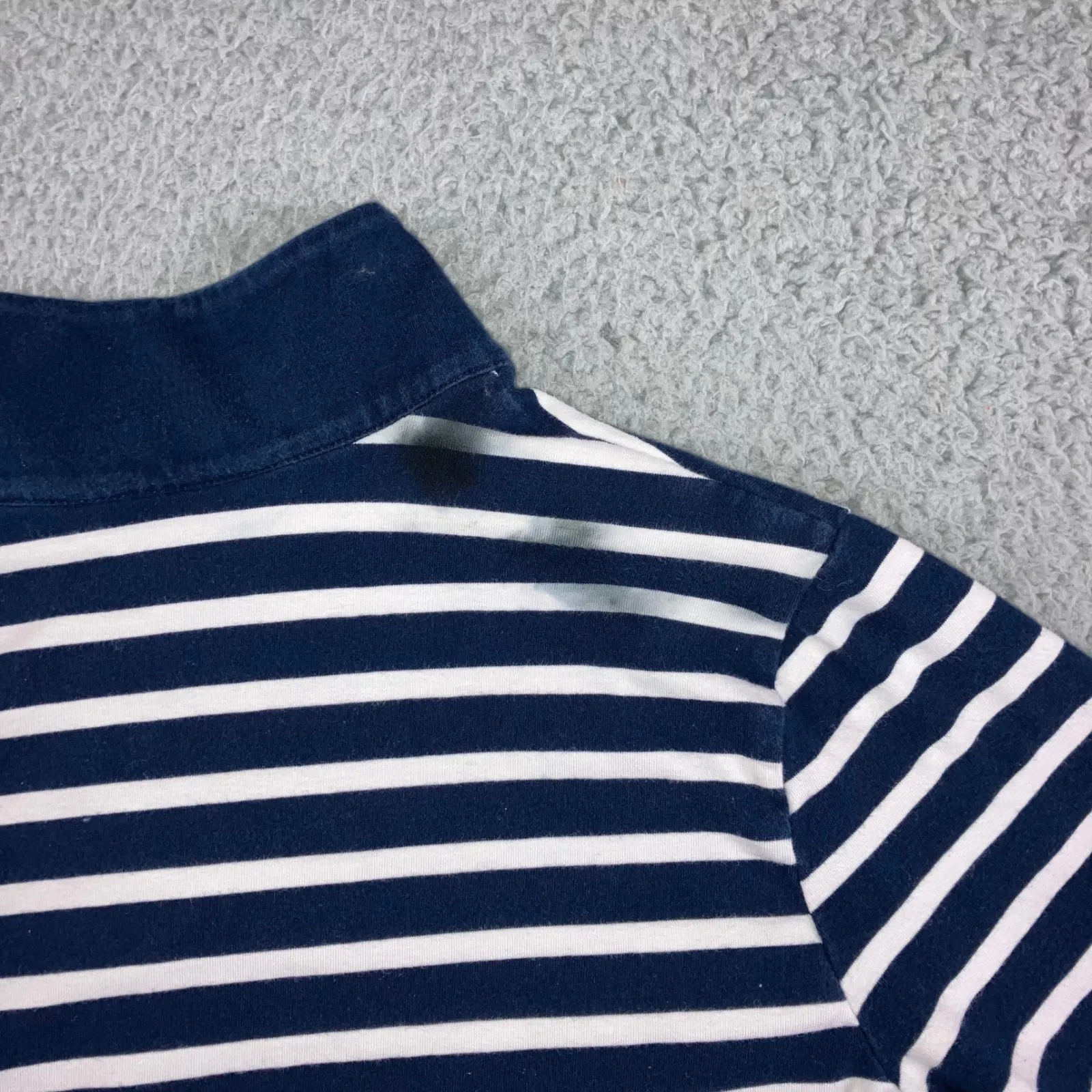 LRL Ralph Lauren Striped Quarter Zip Women 1X Pullover Sweatshirt 3/4 Sleeve Blue - Image 12