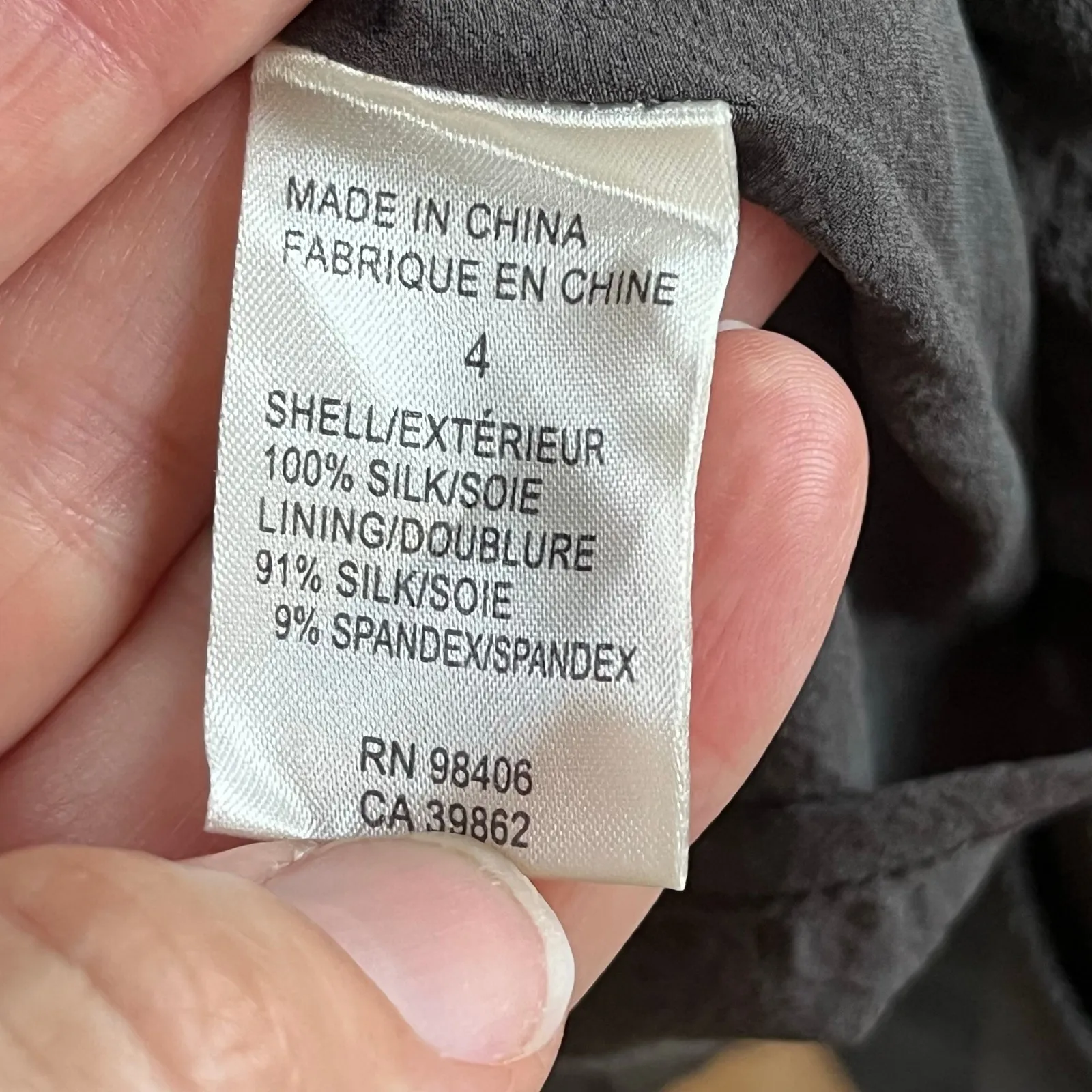 Theory Charcoal Grey 100% Silk Tiered Ruffled Mini Dress Size 4 - Image 9