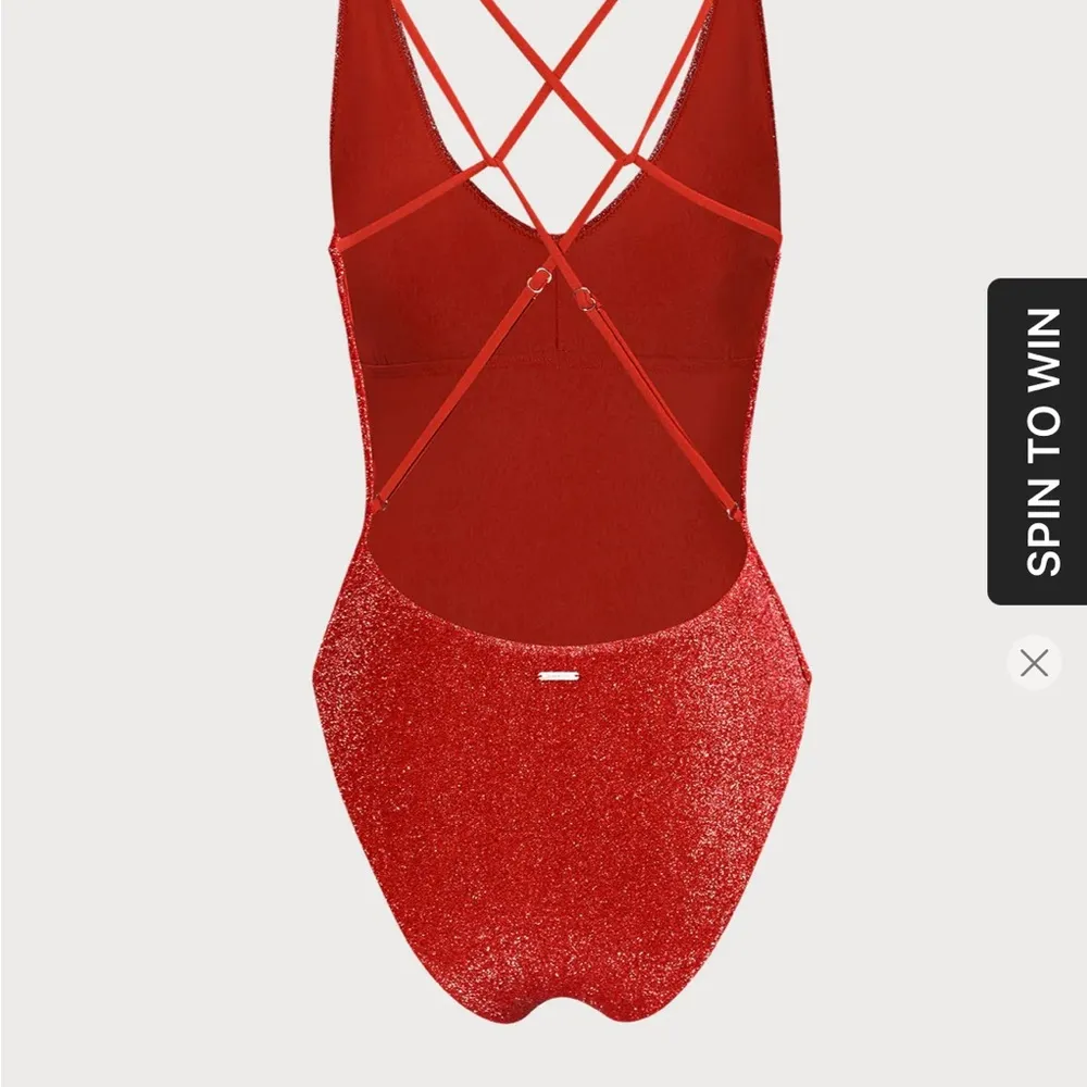 Berlook Red Lurex Cross Back One - Image 7