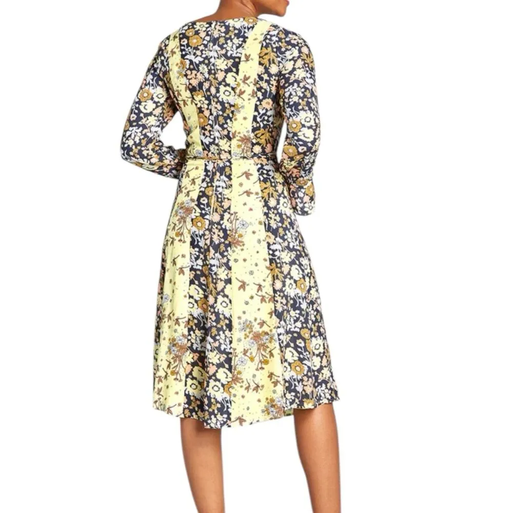 NWT ModCloth Unique Persona Midi Dress Yellow Floral Fairy Cottage Boho Size 4 - Image 2
