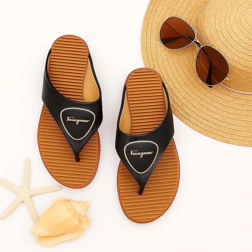 Salvatore Ferragamo Two-Tone Leather Sandals Women’s 39 Black Tan Quiet Luxury - Image 2