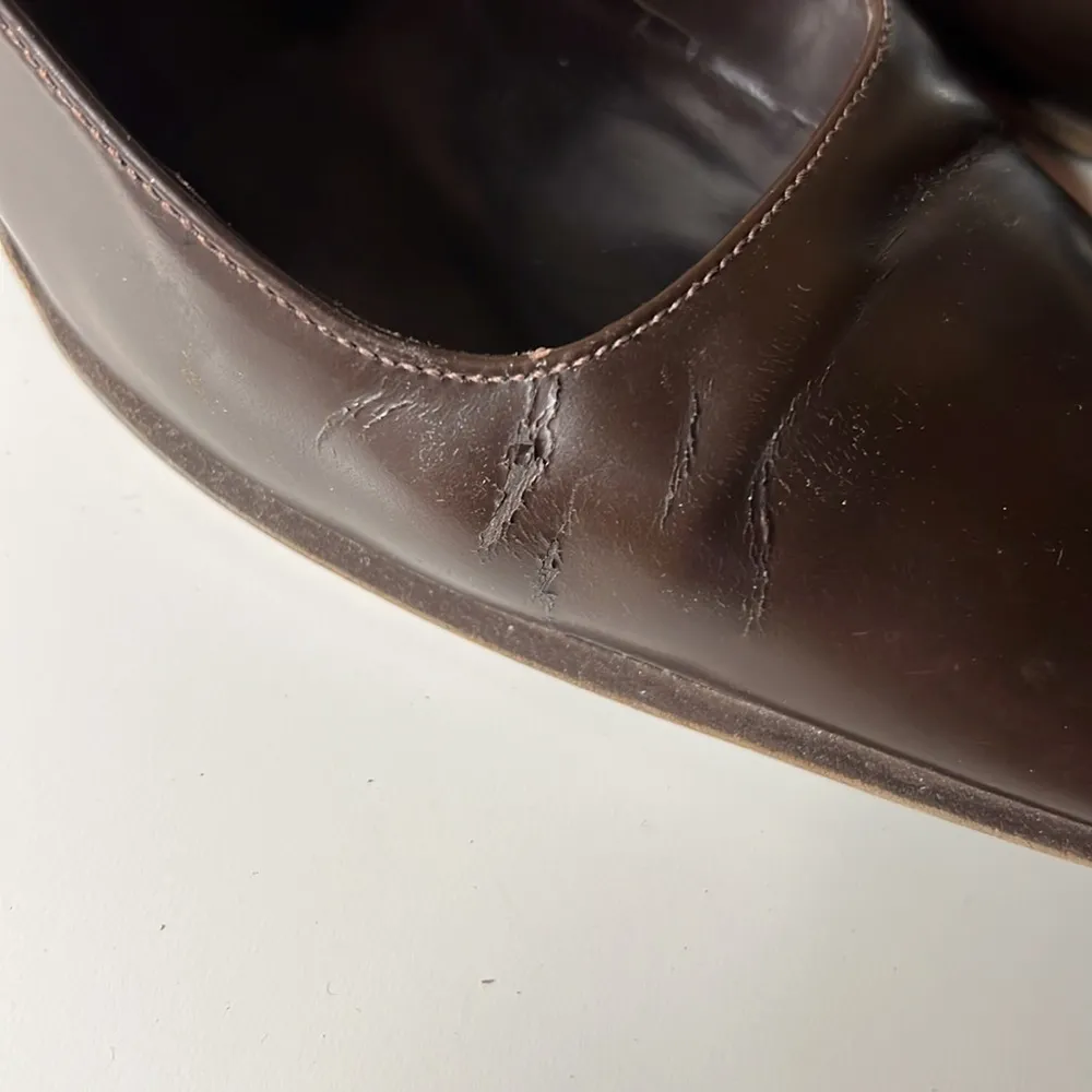 Coach All Leather Brown Made in Italy Pumps Square Toe Size 6.5B - Image 9