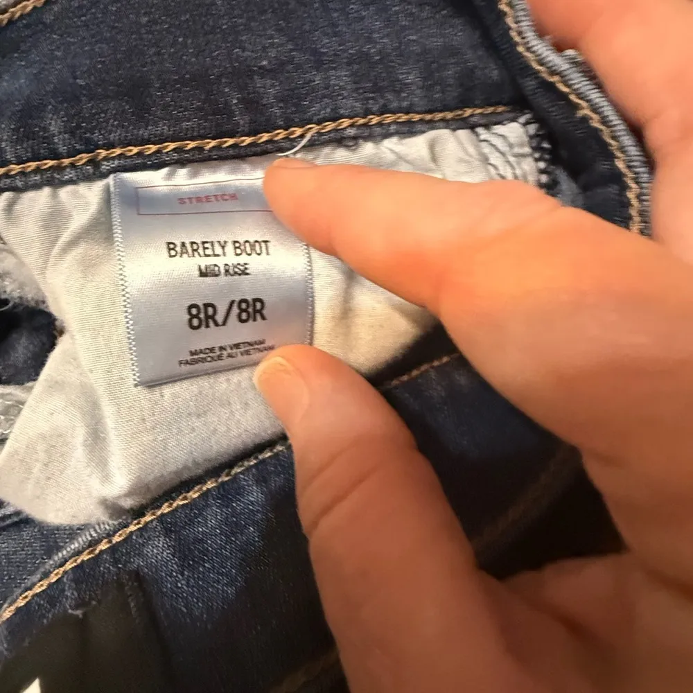 Express Blue Flare Wide Leg Jeans with Gradient Wash - Image 4