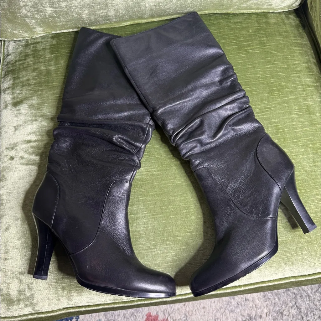 Sofft Belfast Slouchy Boot Leather Tall Boots Size 9.5 Black - Image 2