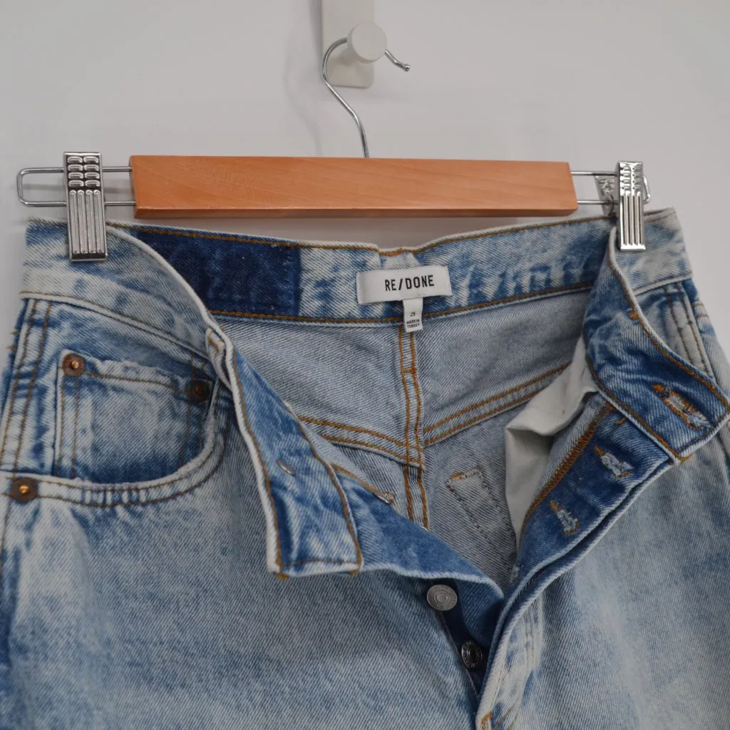 Re/Done 90s High Rise Loose Jeans Vintage Playa Destroy Rip Light Wash Blue 25 - Image 6