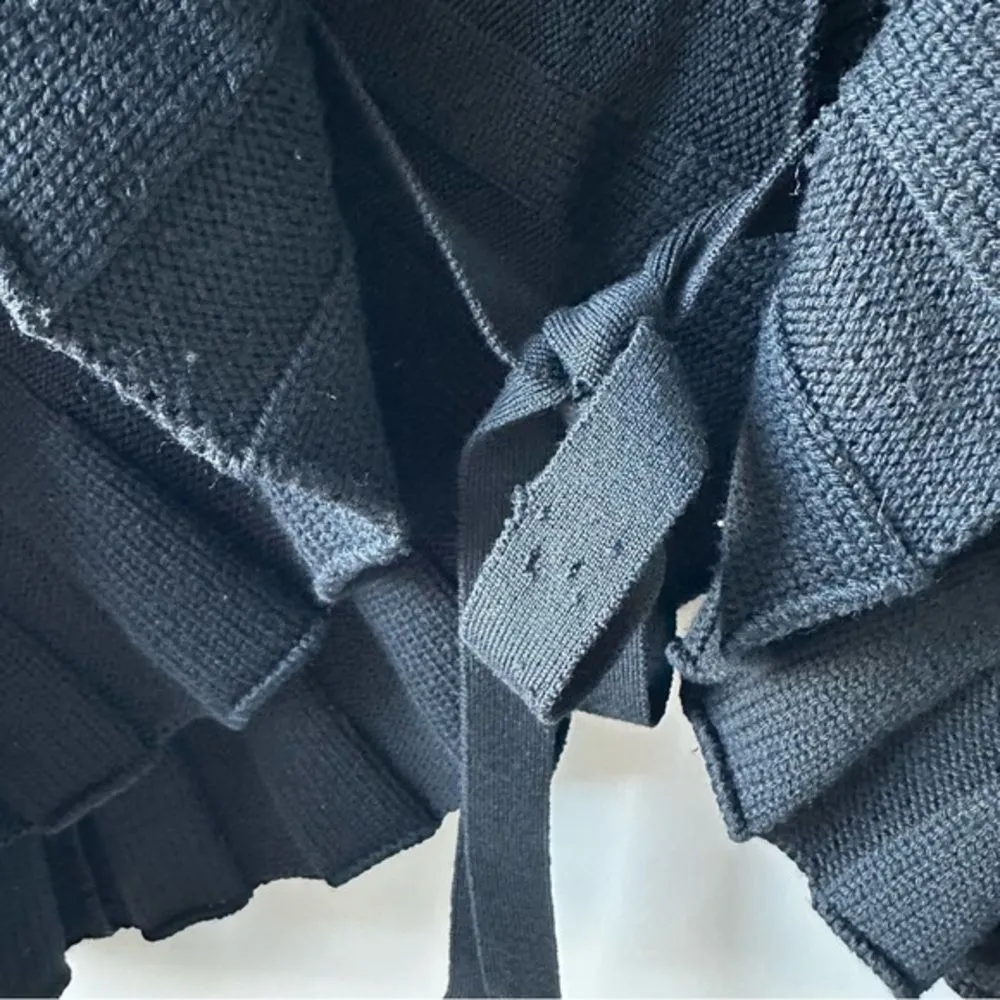 Valentino Black cardigan Size 10 Wool Sweater open front Roma designer women's - Image 8