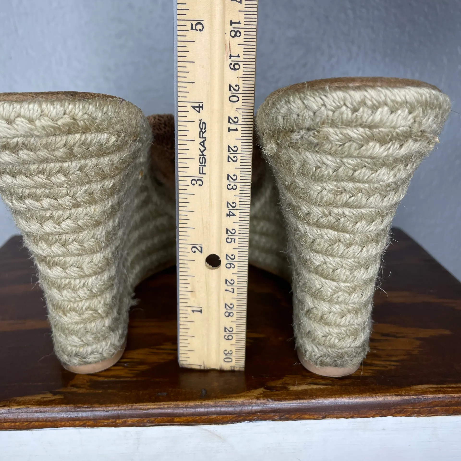 Xhiliration Animal Print Wedge Sandals Tan Cream Size 8.5 - Image 14