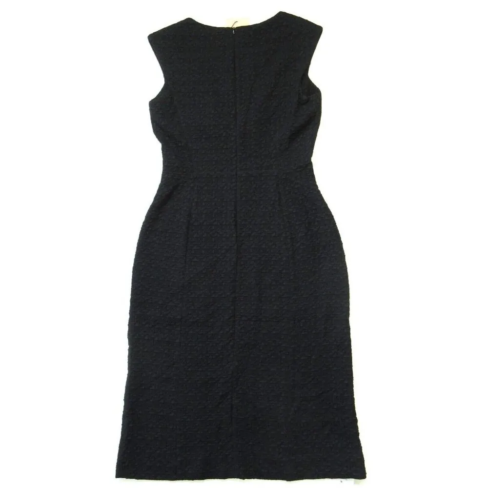NWT MM. Lafleur Evelyn in Black Glyph Jacquard Textured Sheath Dress 4 $265 - Image 6
