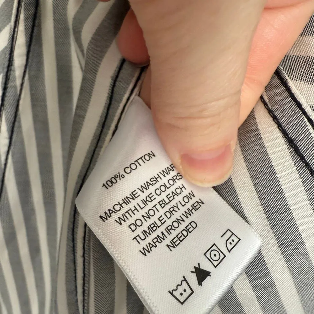 Foxcroft Women’s 12 Non Iron Black White Blouse Top - Image 3