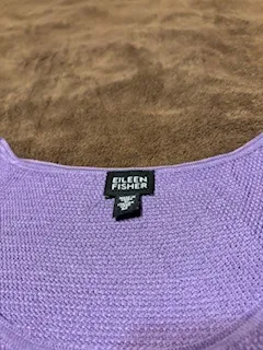 Eileen Fisher Sleeveless Tank Top Purple Italian Yarn Knit Linen Cotton Blend M - Image 7