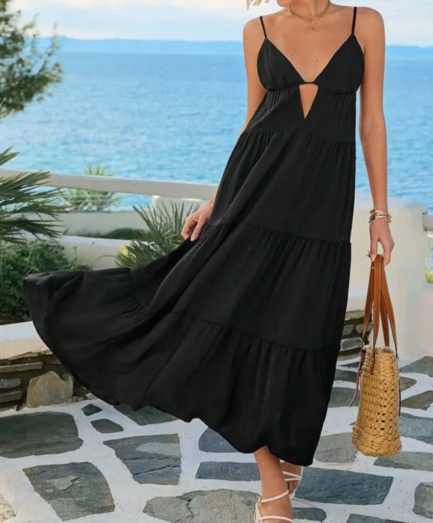 chinese dress ladies ZIVA PLUNGE TIE MAXI DRESS