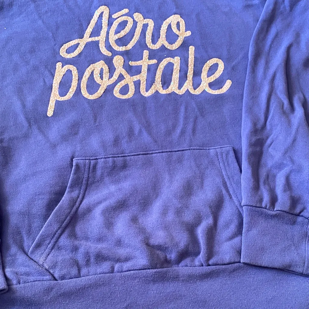 Aeropostale Blue Hoodie with Logo - Image 5