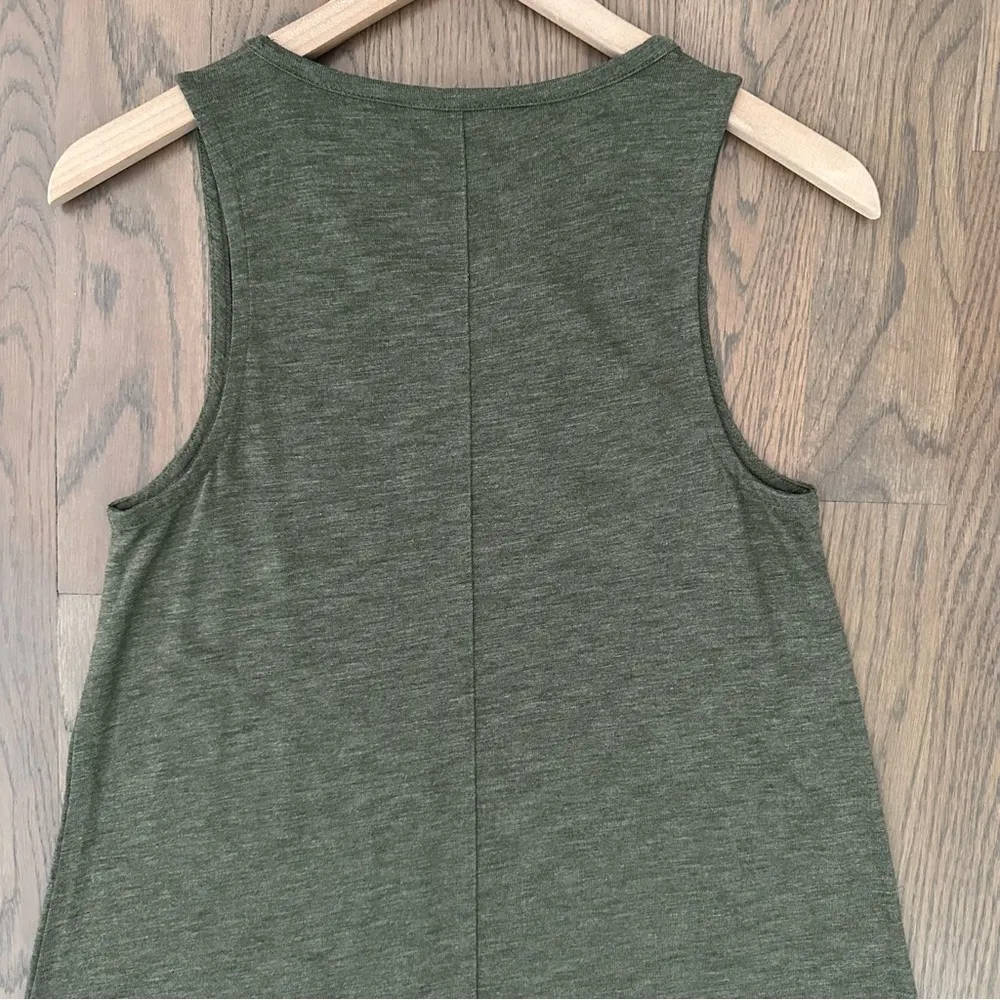 NWT Madewell Highpoint Sleeveless Jersey Tank Dress Heather Woodland Green Med - Image 6