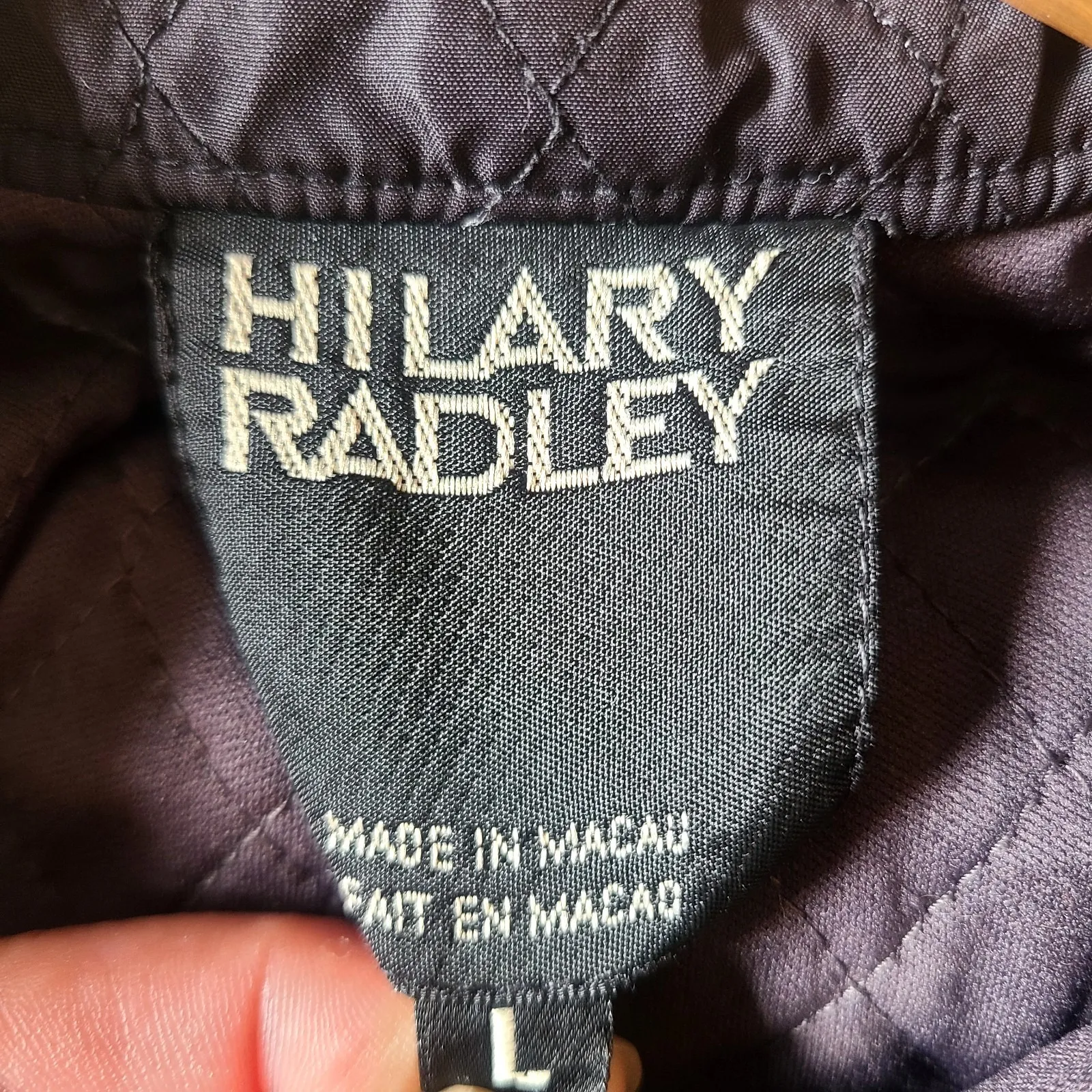 Hilary Radley Black Lightweight Quilted Button Up Jacket Coat L - Image 6