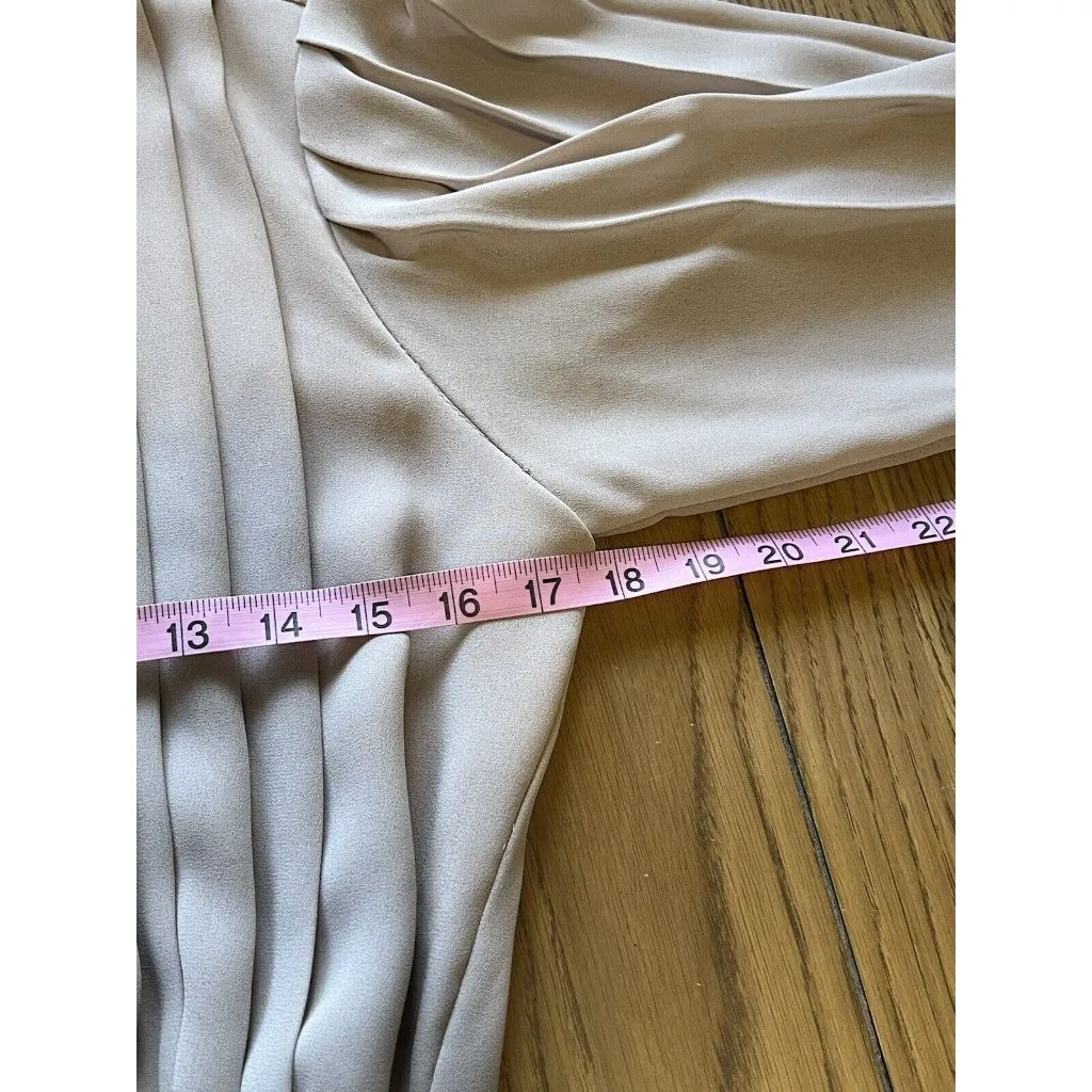 Vtg‎ 1980s Pleated Dress Tan Monica Richards of California Dress Size 10 Classic - Image 10