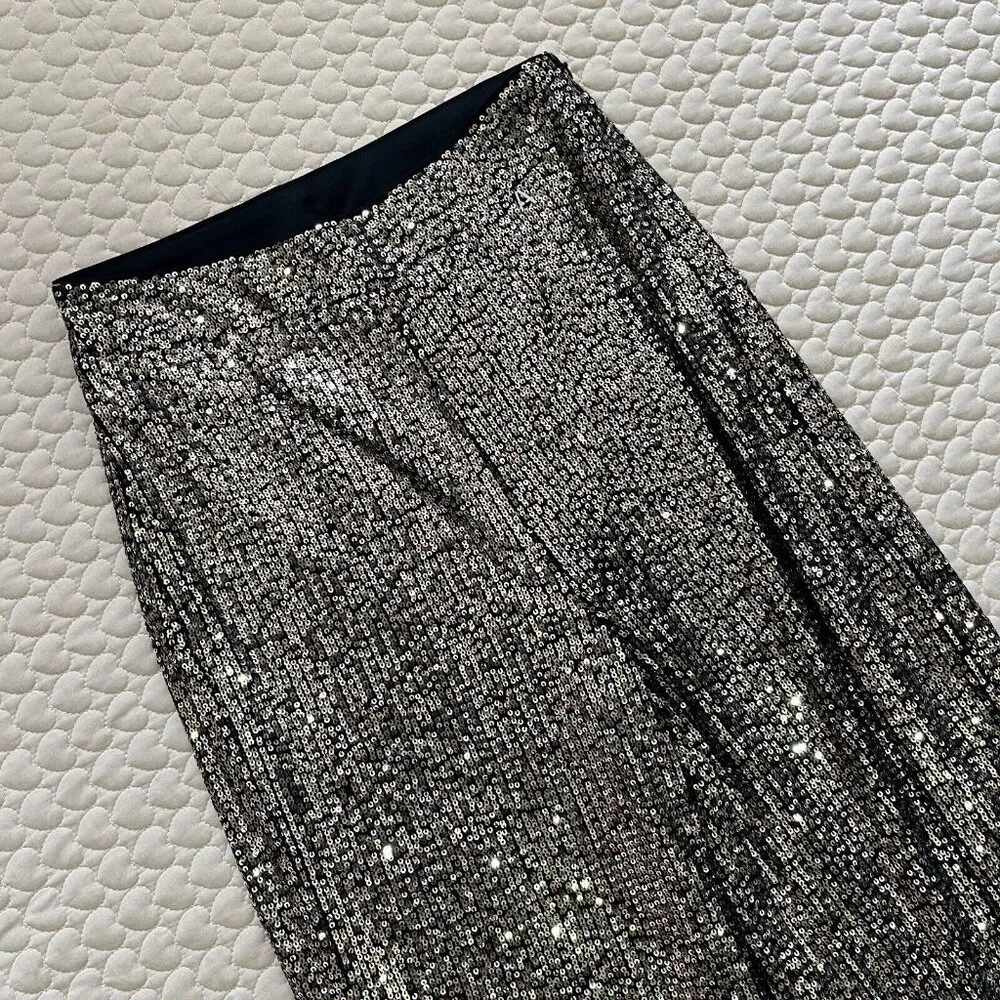 $ 350 NWT Twinset Women's Sequin Sparkle High Waist Pants Size XXS - Image 6