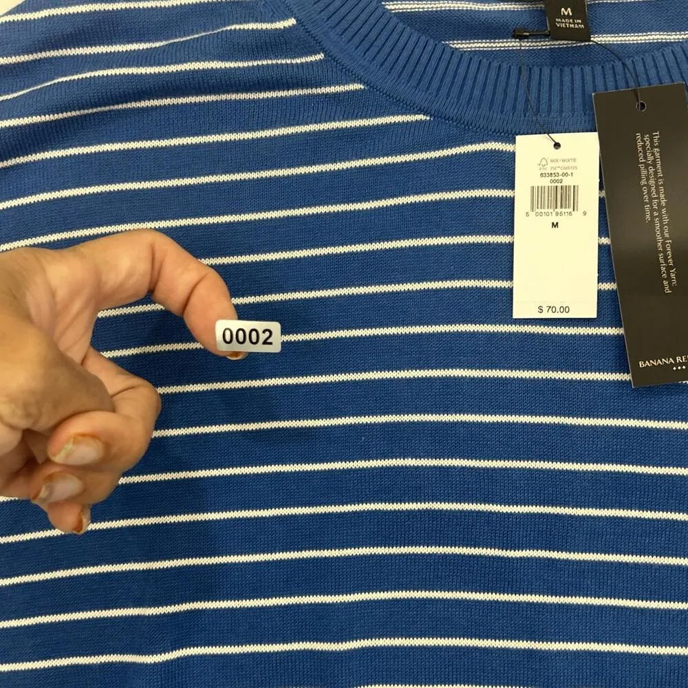 BANANA REPUBLIC Forever Dolman-Sleeve Sweater Stripes Medium - Image 8